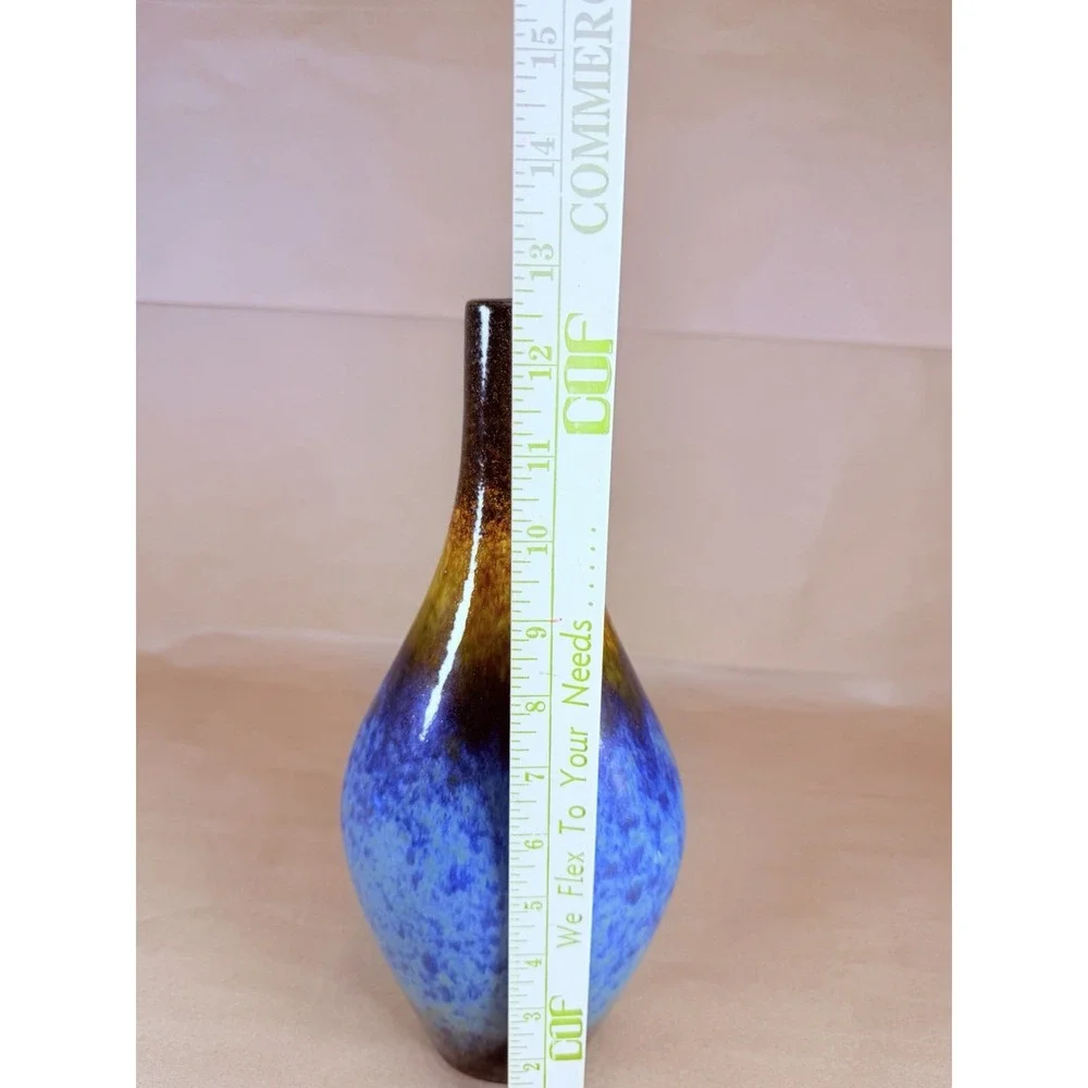 Blue Brown Reactive Glaze Ceramic Vase 12